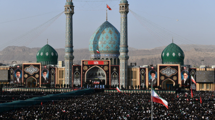 Mourners attend funeral ceremonies of Ali Khamenei in Qom