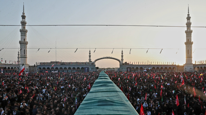 Mourners attend funeral ceremonies of Ali Khamenei in Qom