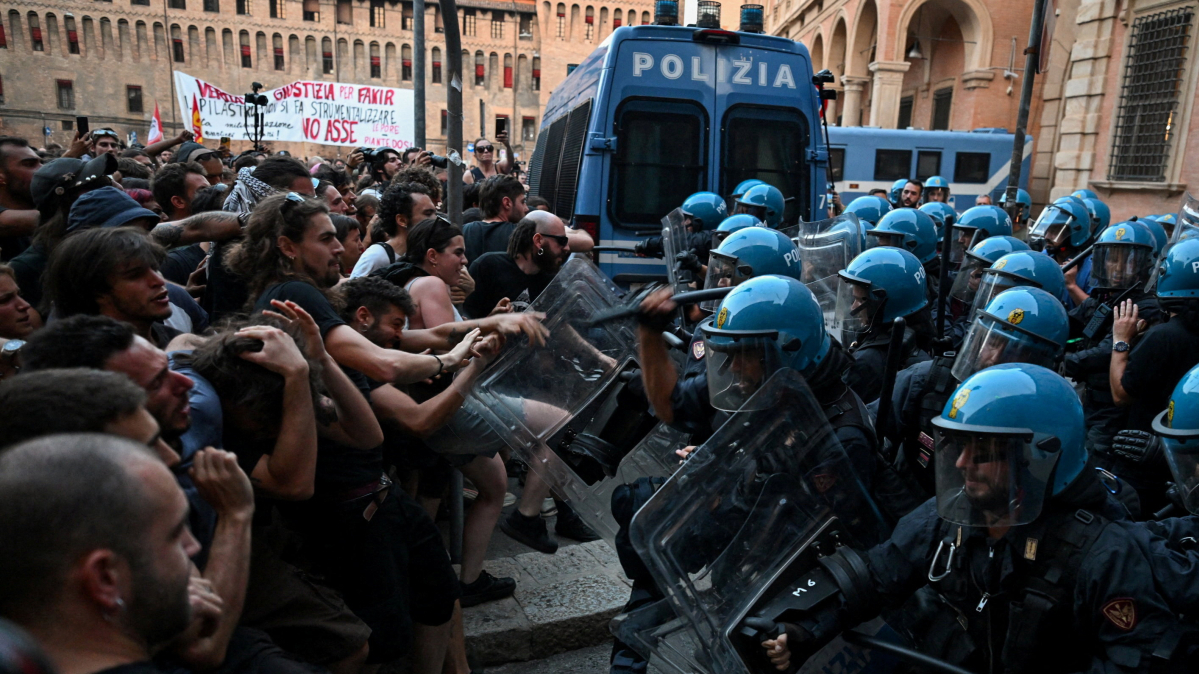 Police clash with protesters over death of Moroccan businessman in Italy