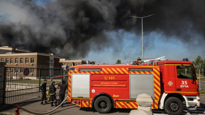Russian strike on Kyiv-area ammunition depot triggers blast