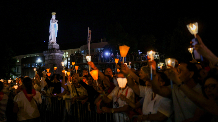 Pope Leo XIV joins candlelight procession at Lourdes, calls for peace