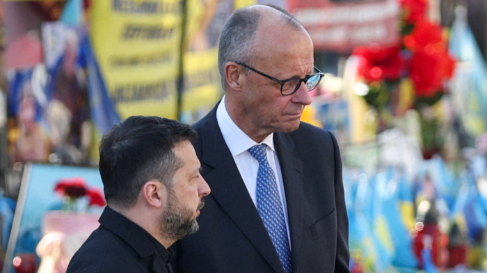 Germany's Merz arrives in Kyiv to the sound of sirens and explosions