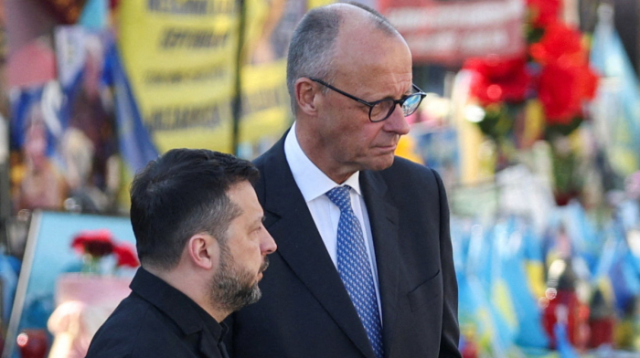 Germany's Merz arrives in Kyiv to the sound of sirens and explosions