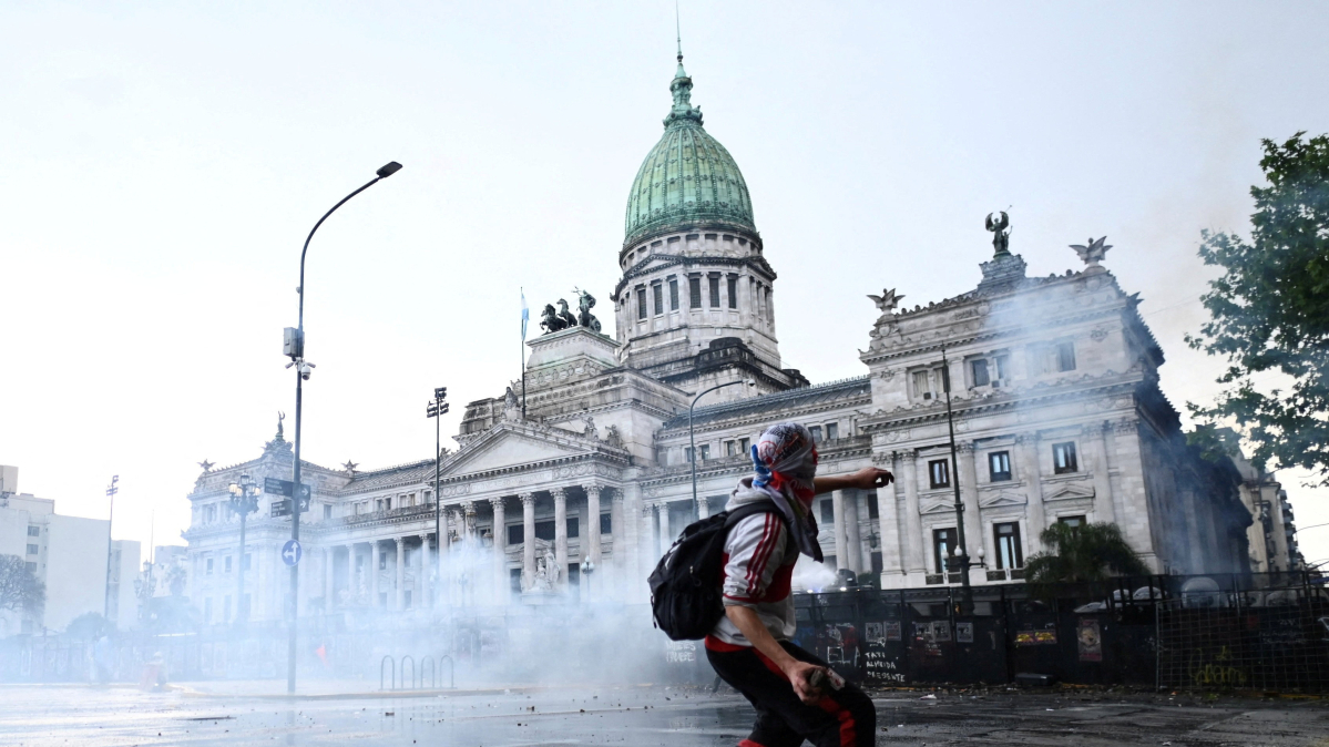 Students and lecturers march in Argentina's capital over university funding